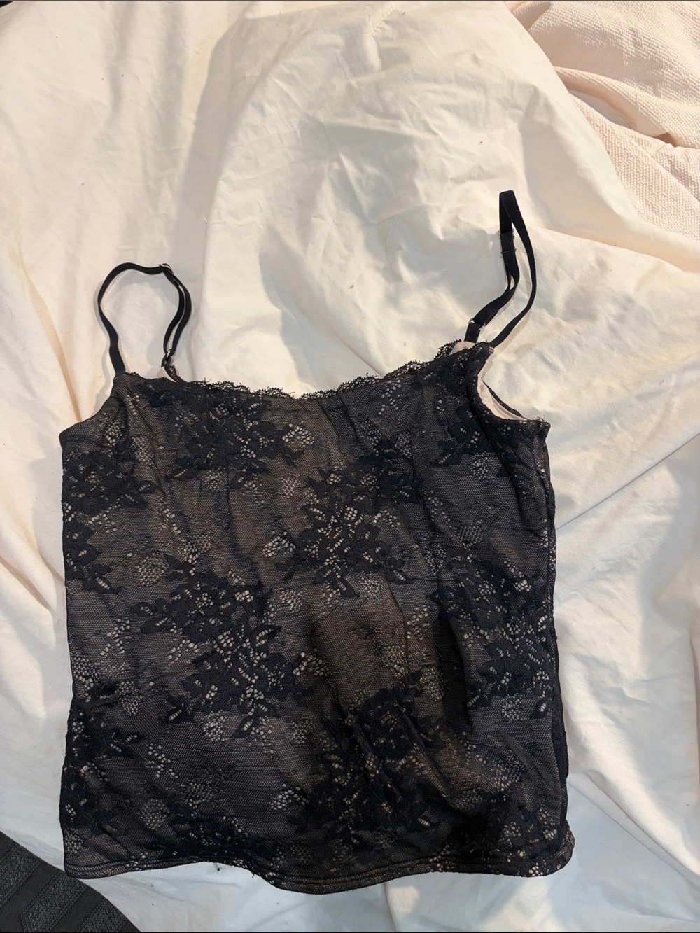 Black Lace Cami Tank Top